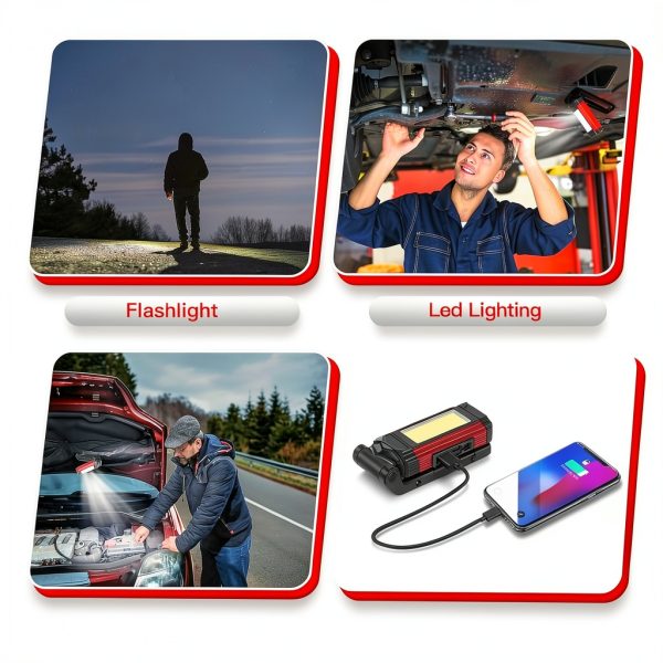 Yiamia Rechargeable LED Work Light Flashlight Power Bank-6