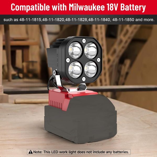 Azocek LED Work Light 40W 6000 Lumen Battery Powered-5