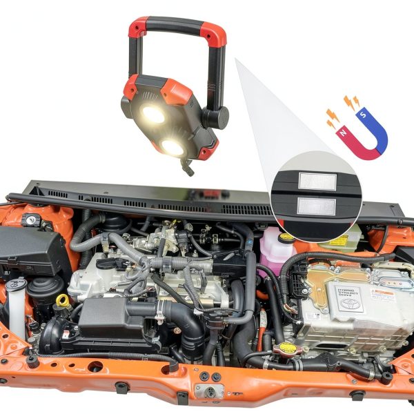 Yzoni Red LED Work Light 2500 Lumen Magnetic Rechargeable-4