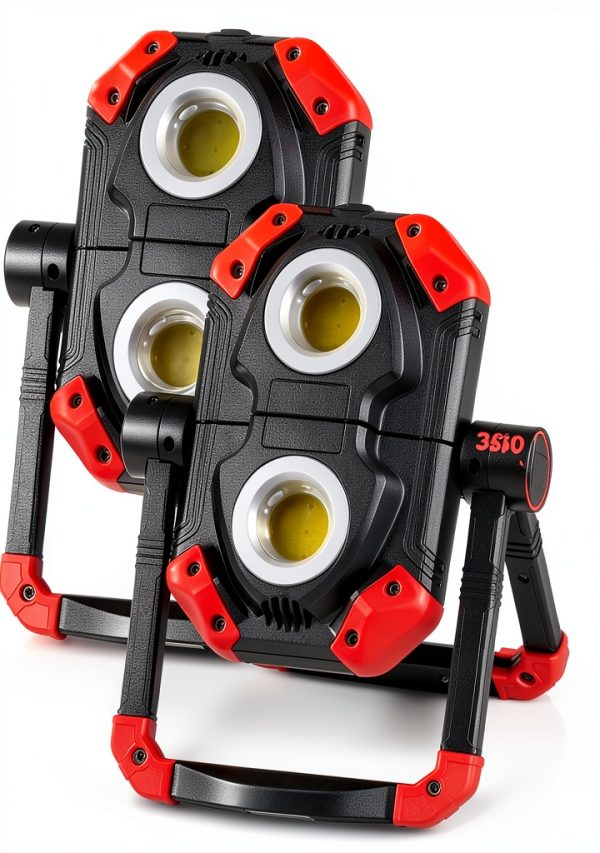 Yzoni Red LED Work Light 2500 Lumen Magnetic Rechargeable-0