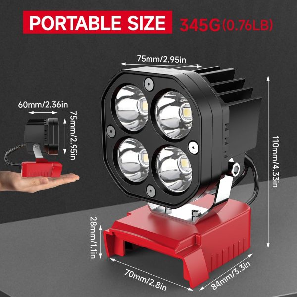 Azocek LED Work Light 40W 6000 Lumen Battery Powered-1