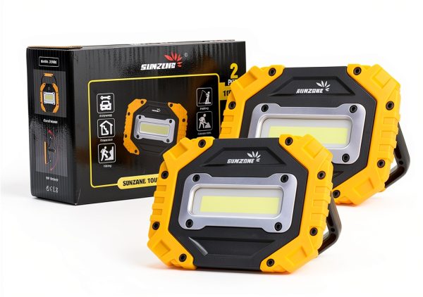 Sunzone LED Work Light 2 Pack Yellow Portable Waterproof-5