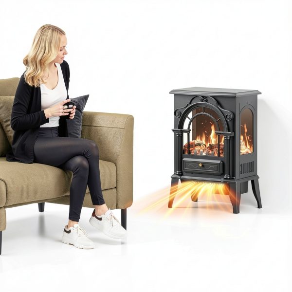 BREEZEHEAT Electric Fireplace Heater Black 22 inch-1