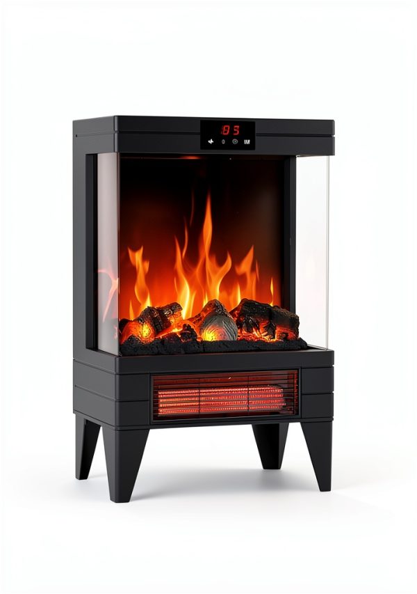 OYLUS Electric Fireplace Heater Classic Matte Black-8