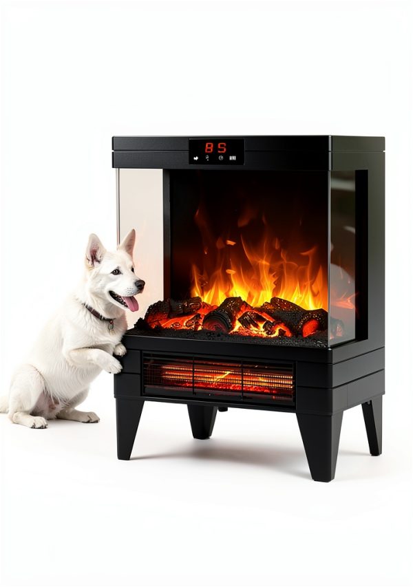 OYLUS Electric Fireplace Heater Classic Matte Black-1