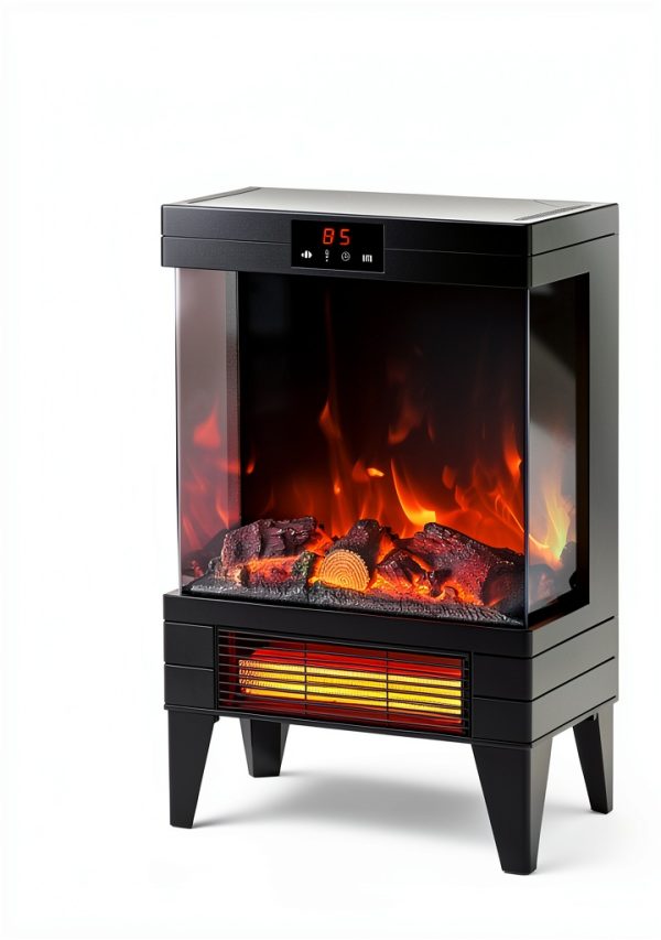OYLUS Electric Fireplace Heater Classic Matte Black-4