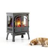 Sweetcrispy Electric Fireplace Carbon Metal-4