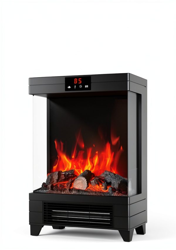 OYLUS Electric Fireplace Heater Classic Matte Black-6