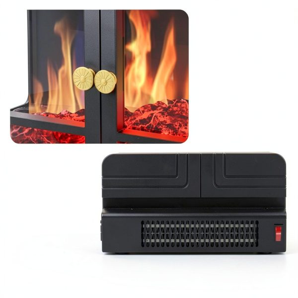 Sweetcrispy Electric Fireplace Carbon Metal-7