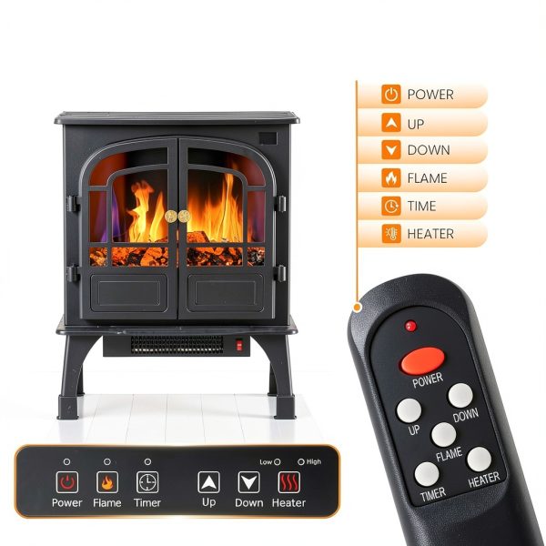 Sweetcrispy Electric Fireplace Carbon Metal-5