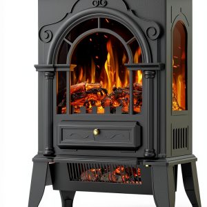 BREEZEHEAT Electric Fireplace Heater Black 22 inch-0
