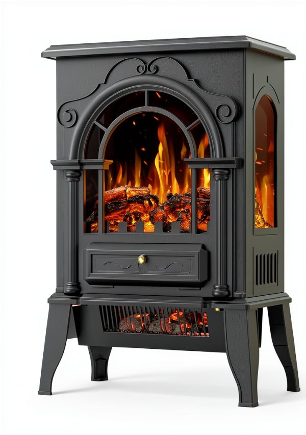 BREEZEHEAT Electric Fireplace Heater Black 22 inch-0