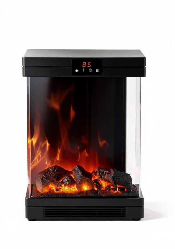 OYLUS Electric Fireplace Heater Classic Matte Black-5