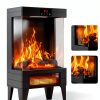OYLUS Electric Fireplace Heater Classic Matte Black-2