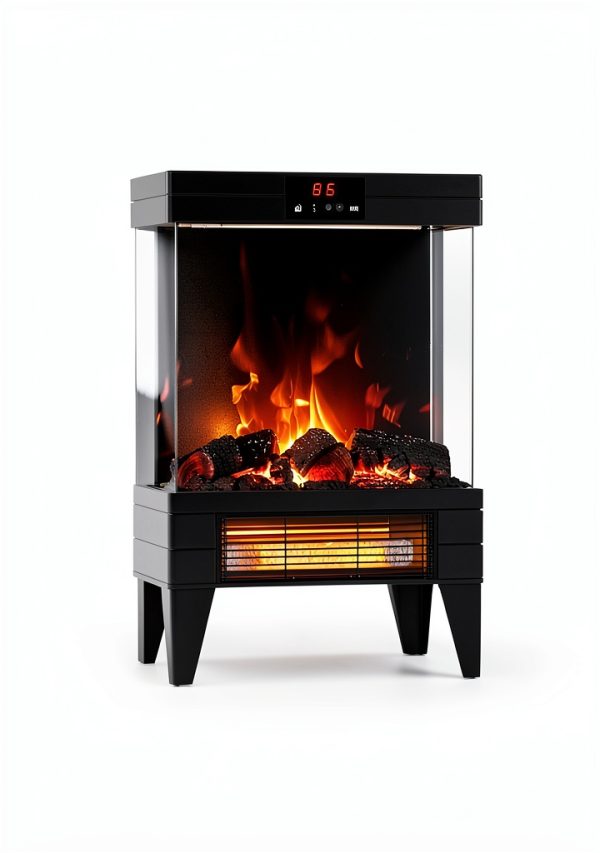 OYLUS Electric Fireplace Heater Classic Matte Black-3