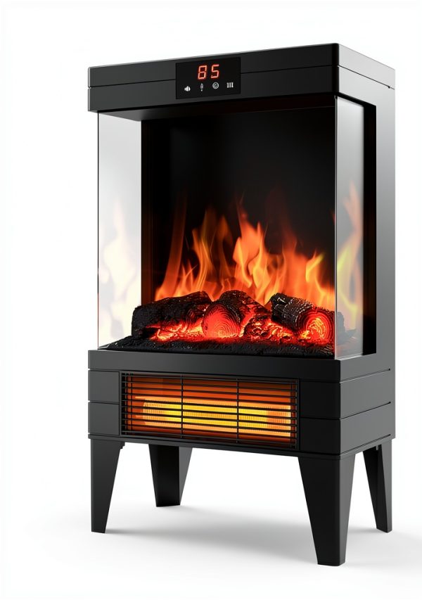 OYLUS Electric Fireplace Heater Classic Matte Black-0