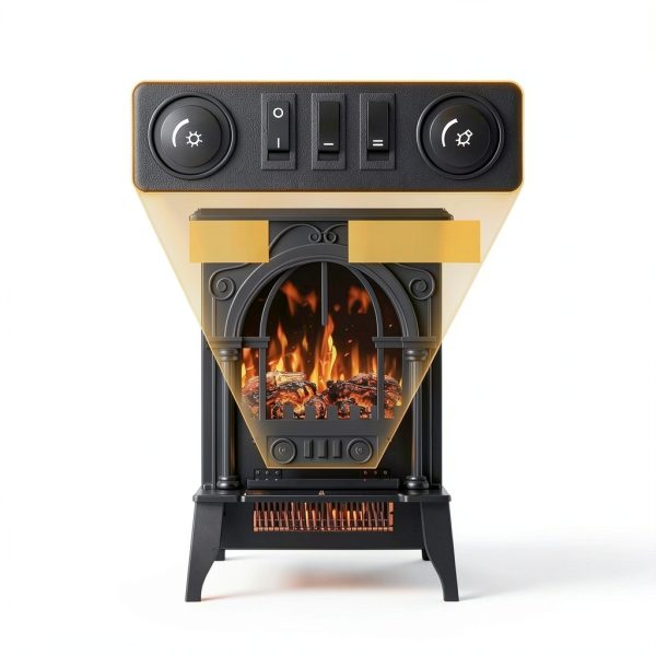 BREEZEHEAT Electric Fireplace Heater Black 22 inch-2