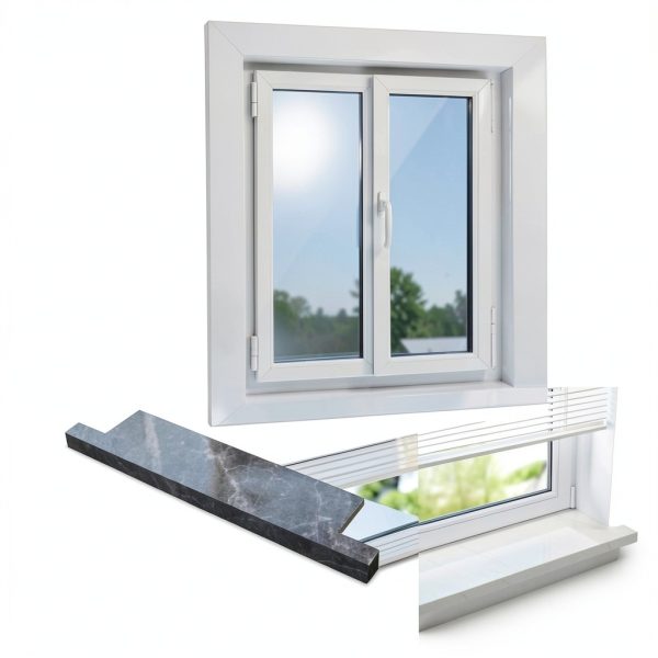 Window Sill Capping LXLZYXSF Acrylic Cover White Marble Style 60x10 cm-5
