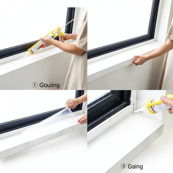 Window Sill Capping LXLZYXSF Acrylic Cover White Marble Style 60x10 cm-6