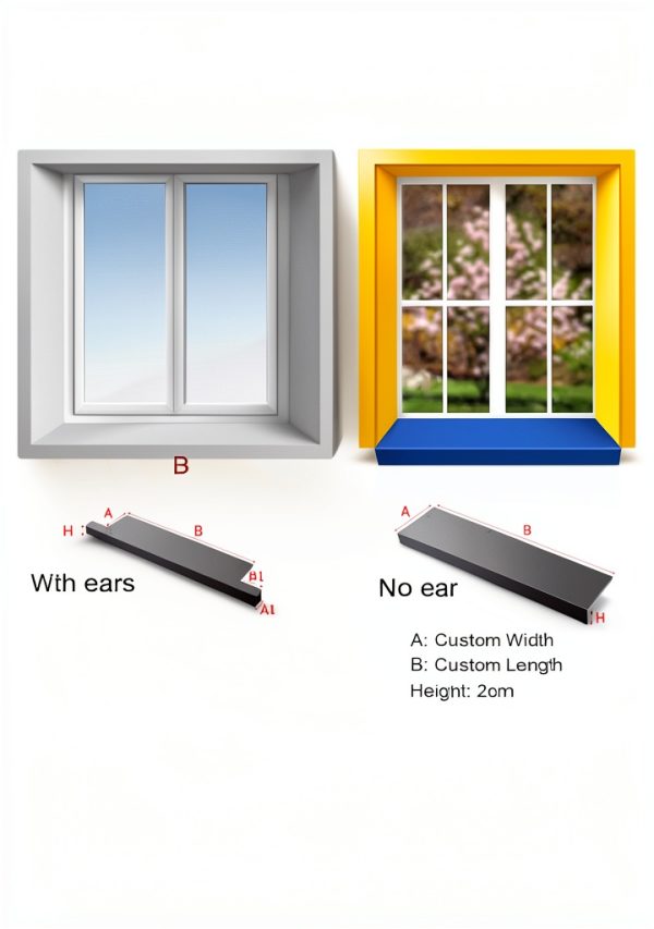 Moisture Resistant Window Sill Cover Valdoza Waterproof 40x10cm Board-7